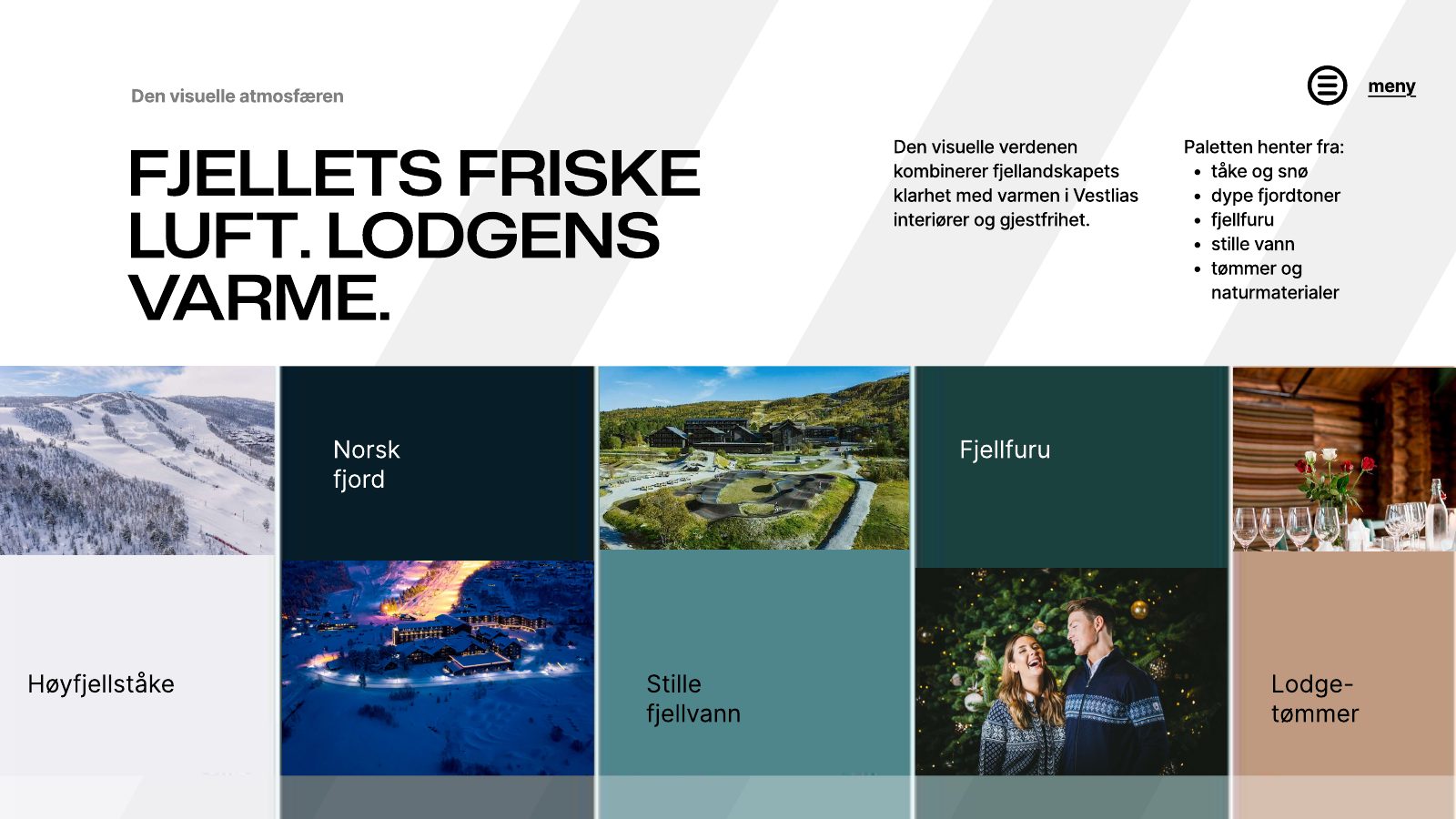 Retning 1: den visuelle atmosfæren og paletten