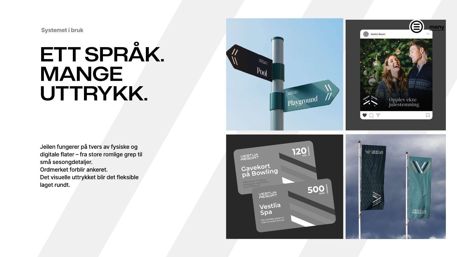 Retning 1: systemet i bruk på gavekort og skilt